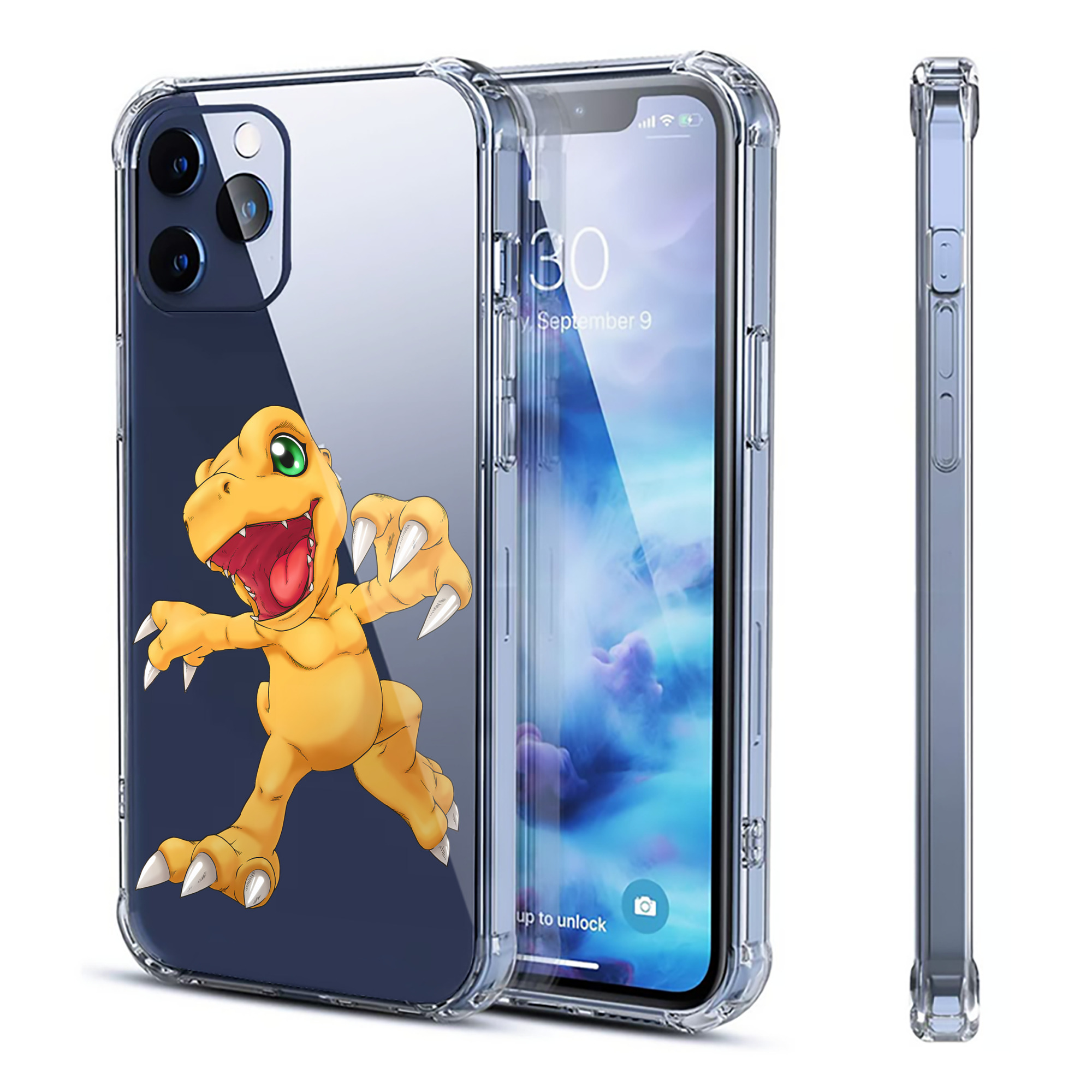 （画像用） Digimon デジタルモンスター/デジモン 【iPhone 12シリーズ対応】透明スマホケース（クリアソフトケース）